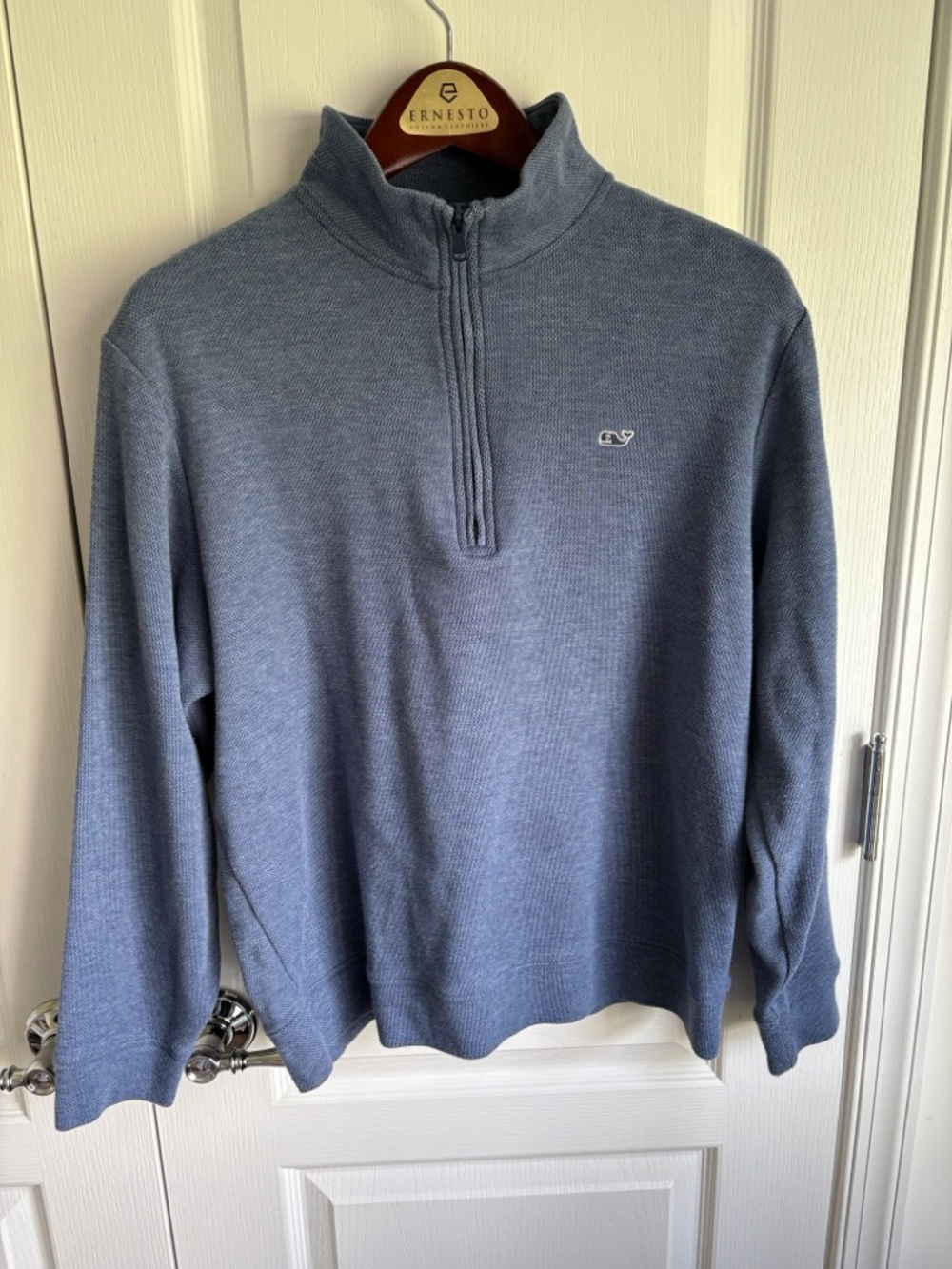 Vineyard Vines Boys’s Medium Quarter-Zip Sweater - Dusty Blue
